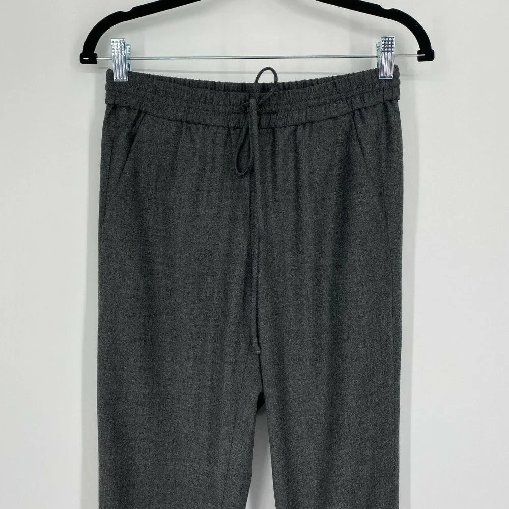 J. Crew Drapey Wool Blend Jogger Pants Women Size 2 Drawstring Stretch Crop Gray - Picture 2 of 10
